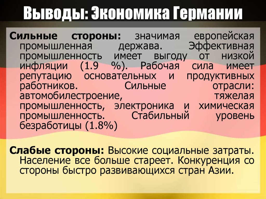 Экономика Германии и перспективы ее развития