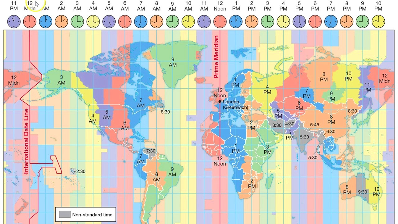 Карта мирового времени онлайн в реальном времени