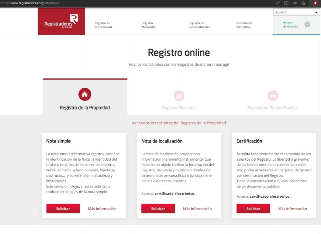 Nota simple registro propiedad para que sirve