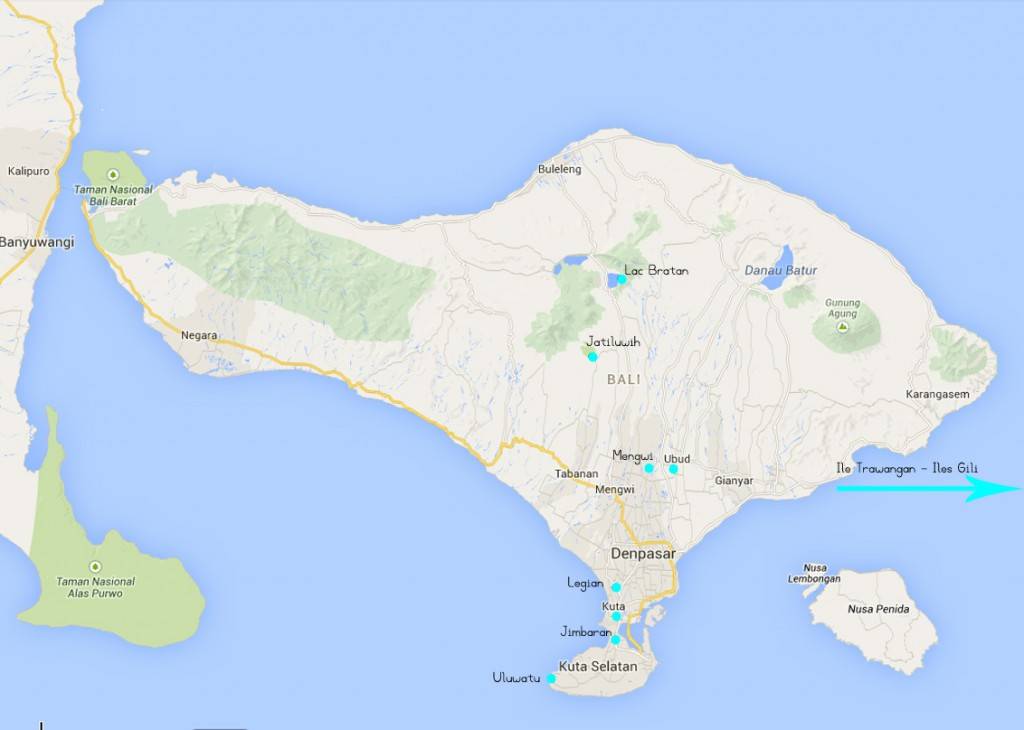 Бали на карте мира  где находится бали