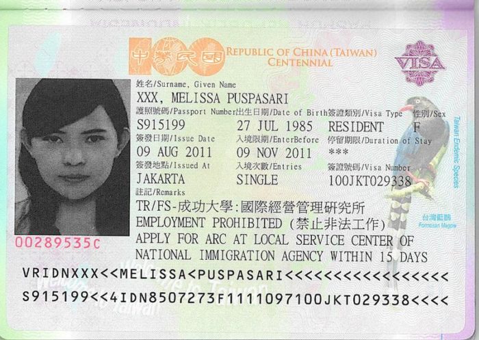 Виза в тайвань для россиян: виды виз и процедура оформления