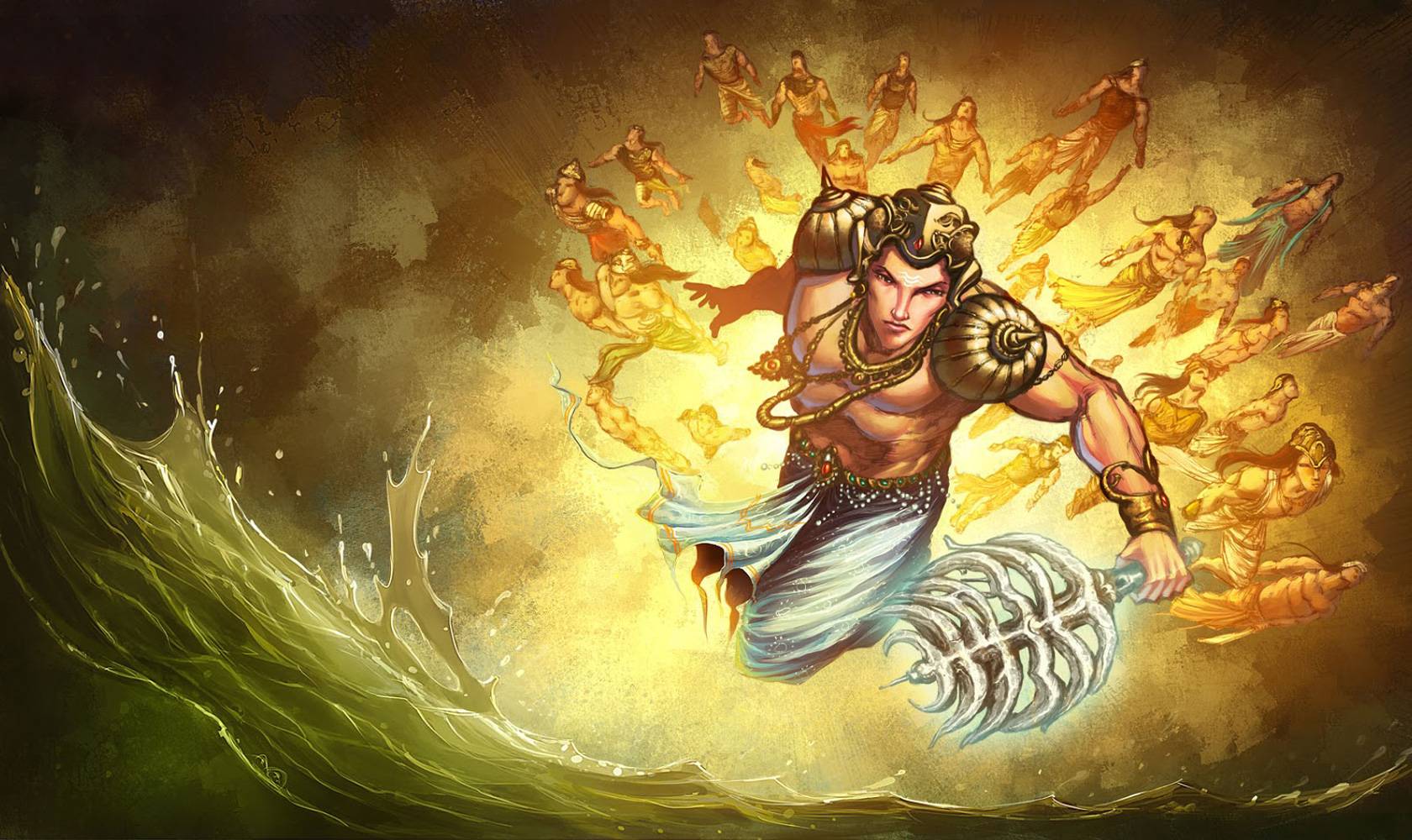 Царь богов индра: изображение, имена, а также его оружие и "сеть"