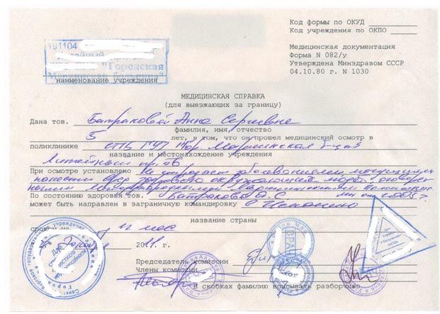 Справка о здоровье для выезда за границу — все о визах и эмиграции