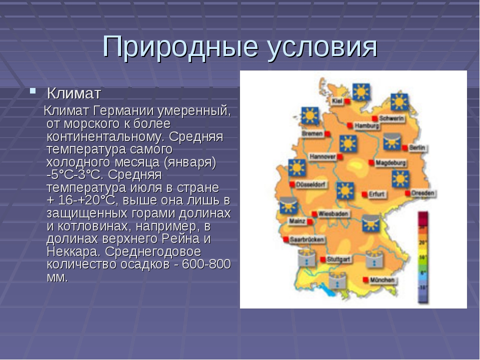 Карта осадков в германии