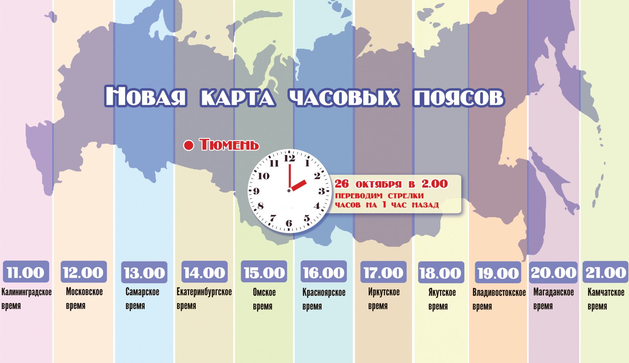 Время в регионах россии карта