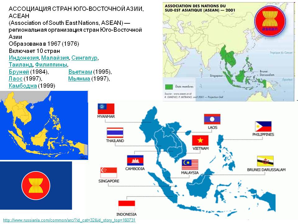 Карта стран юго восточной азии