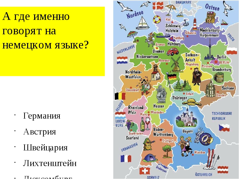 В каких странах немецкий язык является государственным