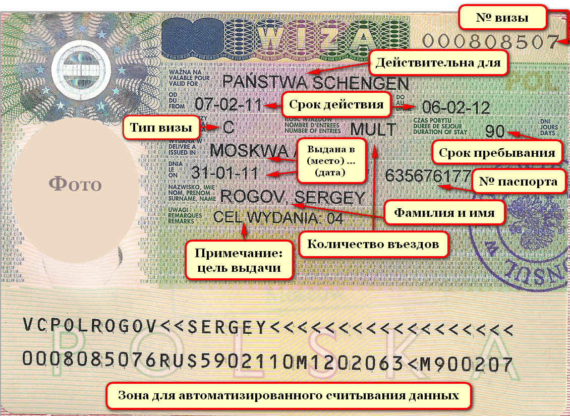 Номер шенгенской визы: где смотреть, расшифровка визы