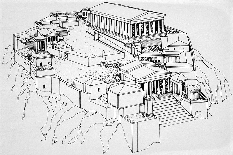 Как нарисовать афинский акрополь