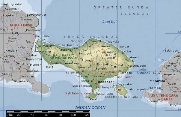 Где находится бал. Остров Бали на карте. Местоположение острова Бали на карте. Карта рельефа Бали.