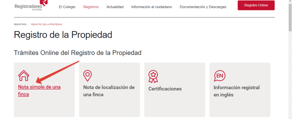 Nota simple registro propiedad para que sirve