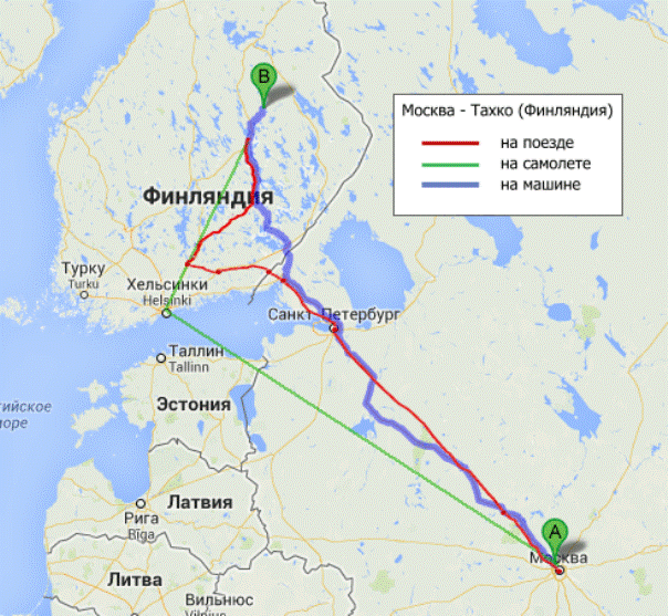 Санкт петербург финляндия карта