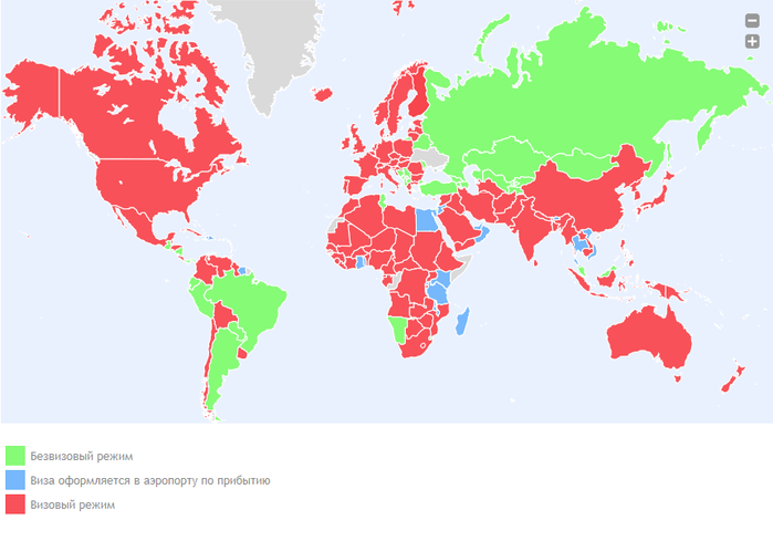 Карта посещения стран
